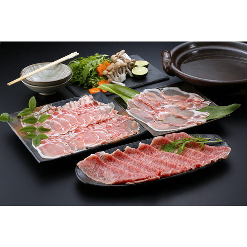 宮崎牛・お米豚ローススライスセット